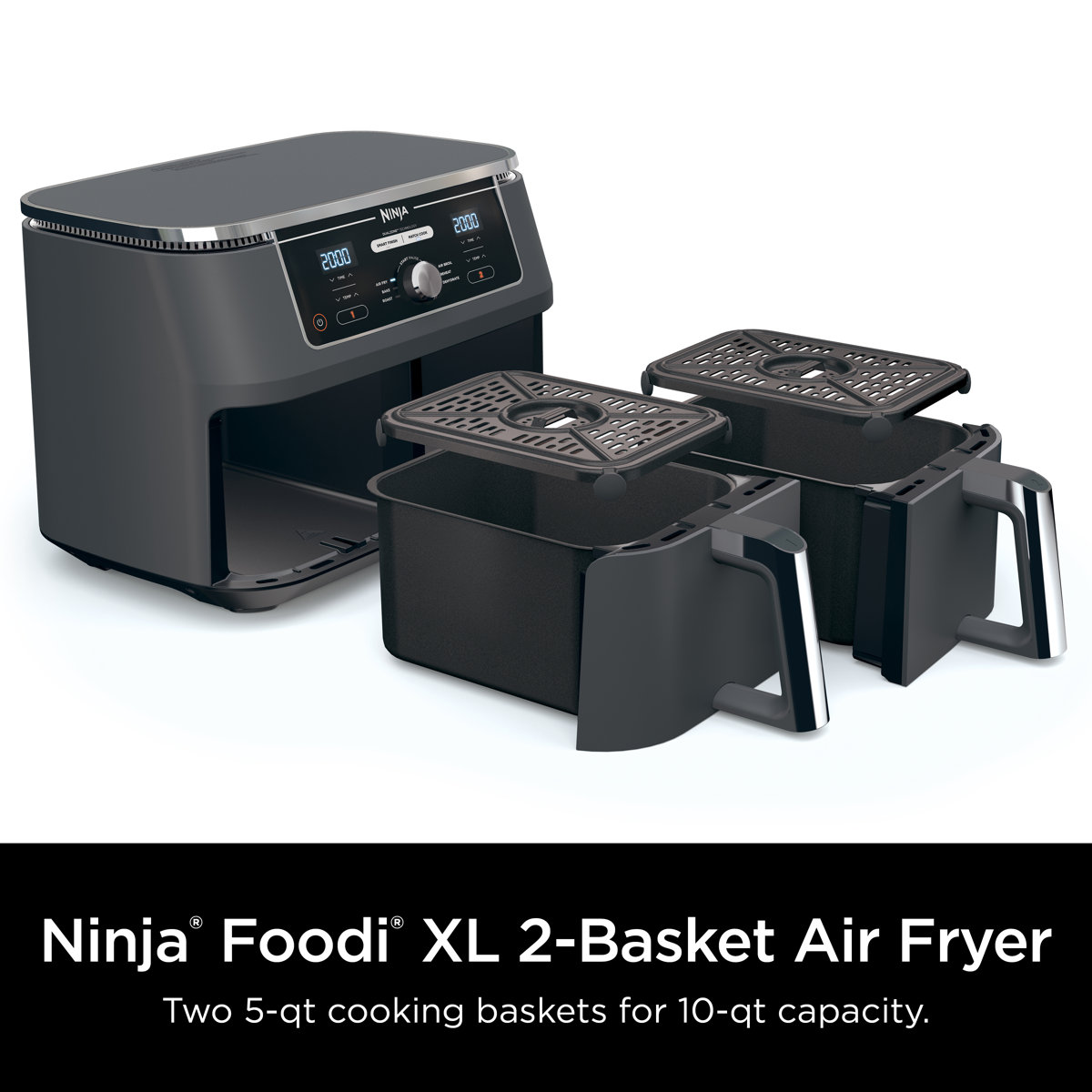 Ninja® Foodi® 6-in-1 10-Quart XL 2-Basket Air Fryer with DualZone Technology